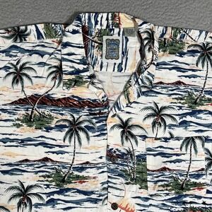 Ocean Current Shirt‎ Mens XL Vintage Hawaiian Rayon Island Graphic Casual Logo